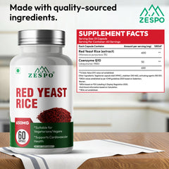 Zespo Red Yeast Rice 650mg with CoQ10 - 60 Vegetarian Capsules