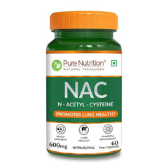 Pure Nutrition NAC (N-Acetyl L-Cysteine) 600mg | Antioxidant Support for Immunity, Lung & Liver Health for Men & Women | 120 Veg Capsules