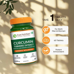 Pure Nutrition Curcumin with Piperine 60 Tablets | Turmeric Supplement for Joint, Immune & Inflammation Support | Curcumin Tablets for Daily Wellness | Anti Inflammation Supplements