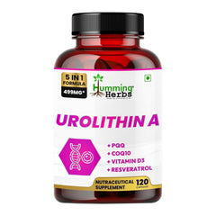 Humming Herbs Urolithin A Complex – 250 mg Urolithin A with CoQ10, PQQ, Resveratrol & Vitamin D3 – 5in1 Mitochondrial & Cellular Energy Support – Vegan, Non-GMO