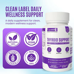 Eternell® Thyroid Support Capsules | Enriched With L-Tyrosine, Zinc, Selenium & Iodine | Supports Healthy Thyroid Function | 60 Capsules