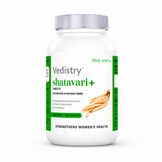 Vedistry® Shatavari+ Tablets | Standardized Shatavari Extract & Long Pepper | Strengthens Women's Health | 60 Tablets