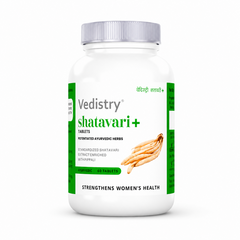 Vedistry® Shatavari+ Tablets | Standardized Shatavari Extract & Long Pepper | Strengthens Women's Health | 60 Tablets