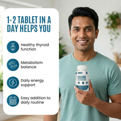 Eternell Iodine – Supports Thyroid Health & Energy (100 MCG, 60 Tablets)