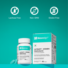 Newedge Ultrafit Women Multivitamin | 13 Vitamins, 10 Minerals, Amino Acids, Probiotics & Enzymes | Shatavari, Turmeric & Cranberry | Energy, Glow & Hormonal Balance.