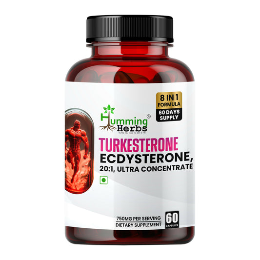 Humming Herbs Turkesterone Ecdysterone Ajuga Turkestanica Supplement with Tongkat Ali Horny Goat weed & maca