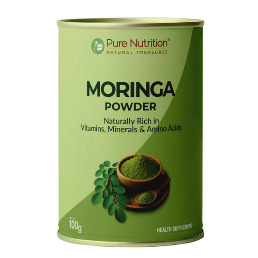Pure Nutrition Moringa Powder, 100gm | Helps in weight management | Reduces stress levels | Improves immunity and energy levels | Packed with vitamins, minerals and amino acids