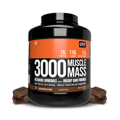 QNT Muscle Mass 3000 | Weight Gainer and Muscle Gainer Supplement (18g Protein, 1.5g Dietary Fibre, 110g Carbs) Per Serve