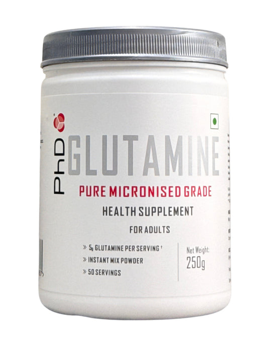 PHD Glutamine – Unflavoured, 250 g PhD Nutrition L-Glutamine – 100% Pure Micronised Amino Acid for Recovery, Immune Support, Gut Health & Daily Training Needs
