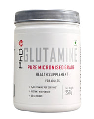 PHD Glutamine – Unflavoured, 250 g PhD Nutrition L-Glutamine – 100% Pure Micronised Amino Acid for Recovery, Immune Support, Gut Health & Daily Training Needs