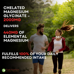 Pure Nutrition Chelated Magnesium Glycinate 2000mg Supplement - 120 Tablets | High Absorption Magnesium (Elemental 440mg) for Sleep, Cramps, Nerve Health, Relaxation, Bone & Joint Health