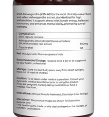 Pure Nutrition KSM-66® Ashwagandha 500mg | Clinically Studied Root Extract | 60 Veg Capsules | Supports Stress, Recovery & Wellness