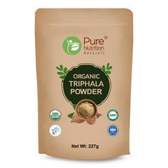 Pure Nutrition Organic Triphala Fruits Powder, 227g | Supports Healthy Digestion & Bowel Wellness | Helps Relieve Constipation, Acidity, Bloating & Gas | USDA & India Organic Certified