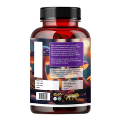 Humming Herbs Natural Mushroom Blend Capsules 7-in-1 with Cordyceps,Lion's Mane,Reishi, Maitake,Chaga,Shiitake & Oyster Mushroom 90 Capsules