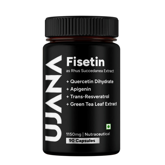UJANA Fisetin Complex with Quercetin, Apigenin, Trans-Resveratrol | 6 IN 1Formula 1150 mg | 90 Capsules