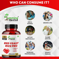 Humming Herbs Red Yeast Rice Pro 5-in-1 Supplement | Red Yeast Rice, Omega-3 (EPA/DHA), CoQ10, Niacin, ALA