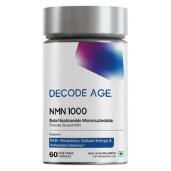 Decode Age NMN | Beta Nicotinamide Mononucleotide (NMN) | Clinically Studied Uthever® NMN | NAD+ Metabolism, Cellular Energy & Antioxidant Defence | 60 Vegetarian Capsules