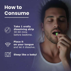 Pure Nutrition Deep Sleep & Relax Melatonin 10mg Oral Strips (30 Strips) | Melatonin + Tagar with Chamomile & Vitamin B6 | Sugar Free Peppermint Flavour | Fast Dissolving Sleep Support Strips