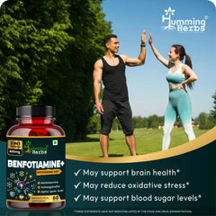 Humming Herbs Benfotiamine+ 600mg with Ashwagandha & Alpha Lipoic Acid - Antioxidant & Energy Support - Promotes Nerve Health & Metabolic Function
