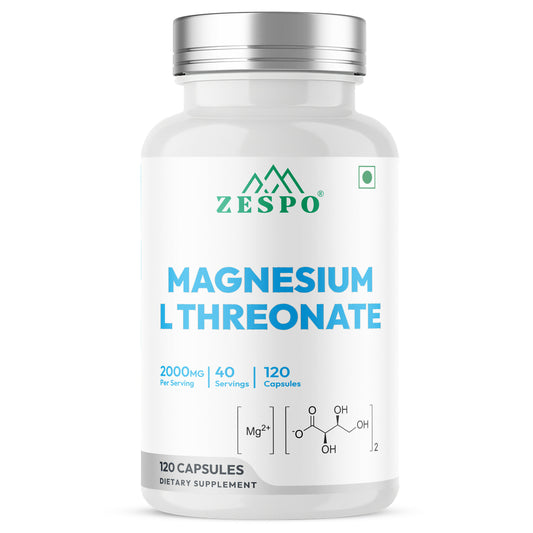 ZESPO® Magnesium L-Threonate Capsules | 2000 mg per Serving | Provides 144 mg Elemental Magnesium | 120 Vegetarian Capsules | 40 Servings