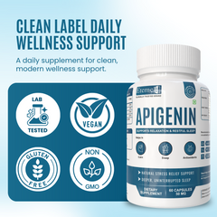 Eternell® Apigenin Capsules | 50 MG | Supports Relaxation, Restful Sleep & Antioxidant Support | 60 Capsules