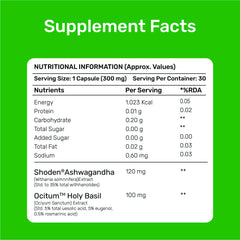 Newedge Ashwagandha & Holy Basil Complex | Shoden® Ashwagandha Extract & Ocitum™ Holy Basil Extract | Supports Stress Management, Energy, Strength, Endurance & Overall Wellness.