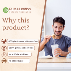 Pure Nutrition Plant Protein Powder for Men,Women -Banana & Strawberry (500g) ,With Pea & Brown Rice Protein with Omega3,Digestive Enzymes & Turmeric|Plant-based,Vegan