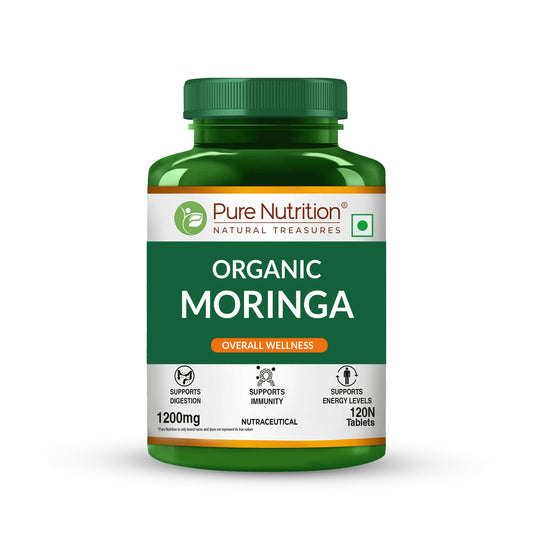 Pure Nutrition Moringa 1200mg 120 Veg Tablets | Rich in Antioxidants, Vitamins & Minerals | Supports Healthy Digestion, Immunity, Energy Levels & Detox | Superfood Supplement for Men & Women
