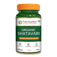 Pure Nutrition Organic Shatavari | Boosts Immunity, Digestion | Ayurvedic & Herbal Supplement | Helps Balance Women's Hormones & Reproductive Health - 120 Tablet