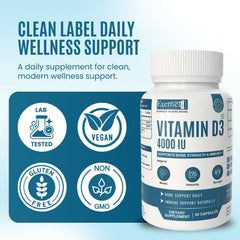 Eternell® Vitamin D3 4000 IU Capsules | Enriched With Di Calcium Phosphate | Supports Bone Strength & Immunity | 60 Capsules