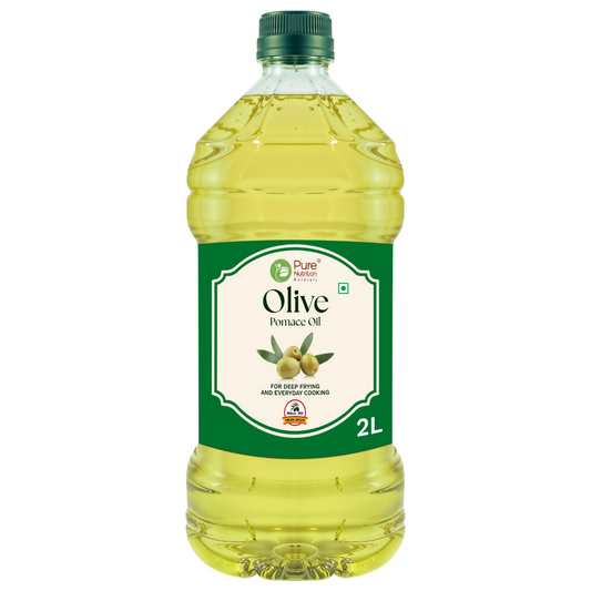 Pure Nutrition Olive Pomace Oil - 2L|Heart-Healthy Cooking Oil For Deep Frying & Indian Dishes|Low In Saturated Fats & Cholesterol-Free|Imported From Spain