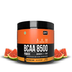QNT BCAA 8500 | 180g | 30 Servings | 2500mg L-Leucine, 1250mg L-Isoleucine, 1250mg L-Valine | Hydration & Muscle Recovery Supplement | Pre/Post Workout for Strength & Stamina