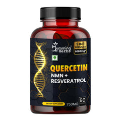 Humming Herbs Quercetin Supplement - NMN plus Resveratrol Extract - 90 Capsules