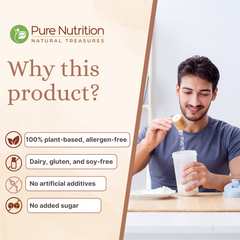 Pure Nutrition Plant Protein Powder for Men,Women - Berry Blast (500g) ,With Pea & Brown Rice Protein with Omega3,Digestive Enzymes & Turmeric|Plant-based