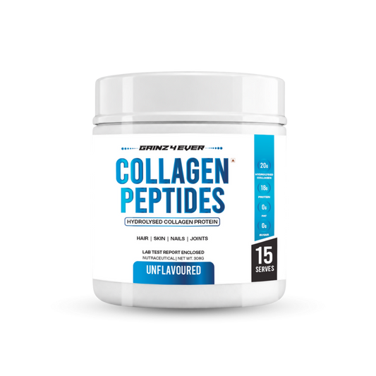 Gainz4Ever Hydrolysed Collagen Peptides Powder, 308g (15 Servings) | 20g Hydrolysed Collagen & 18g Protein Per 20.5g Serving | With Inulin, Polydextrose & FOS | Supports Skin, Hair, Nails & Joint Health