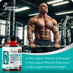 Humming Herbs Ultra Fadogia Agrestis Capsules | Tongkat Ali, Maca Root Extract | Natural Energy and Vitality Boost