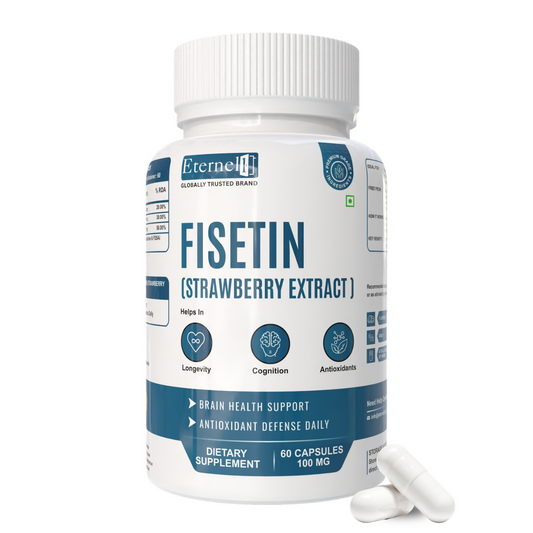 Eternell® Fisetin (Strawberry Extract) Capsules | 100 MG | Supports Brain Health, Antioxidant Defense & Daily Vitality | 60 Capsules