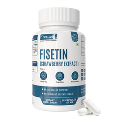 Eternell® Fisetin (Strawberry Extract) Capsules | 100 MG | Supports Brain Health, Antioxidant Defense & Daily Vitality | 60 Capsules