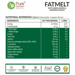 Pure Nutrition FATMELT with Garcinia Cambogia, L-Carnitine & Apple Cider Vinegar For Appetite Control, Weight Management