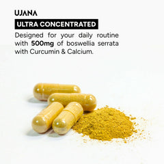 UJANA Boswellia Serrata with Curcumin, Calcium, Magnesium, Vitamin K2-7 & D3 | 500mg Boswellia Extract | 90 Veg Capsules
