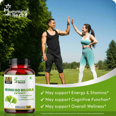 Humming Herbs Ginkgo Biloba with Bacopa, L-Theanine, Phosphatidylserine, Vitamin B6, B12, Magnesium, Folic Acid & Zinc | 9-in-1 Daily Nutrition Blend