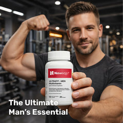 Newedge Ultrafit Men Multivitamin | 41-in-1 Formula | Vitamins, Minerals, Probiotics & Enzymes | Strength, Stamina, Focus & Recovery | For Gym & Active Men.