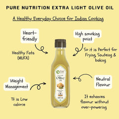 Pure Nutrition Extra Light Olive Oil - 500ml|Cold Pressed & 100% Pure|Ideal for Deep Frying,Low Heat Indian Cooking & Salad Dressing|Imported from Spain|Great for Skin,Hair & Overall Wellness