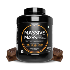 QNT Massive Mass Gainer |Irish Chocolate | 25g Protein, 5.7g BCAA | Supports Weight Gain, Recovery & Strength