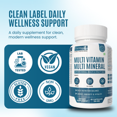 Eternell® Multivitamin Multimineral Capsules | Supports Energy, Immunity & Daily Vitality | Vegan, Gluten-Free & Soy-Free | 60 Capsules