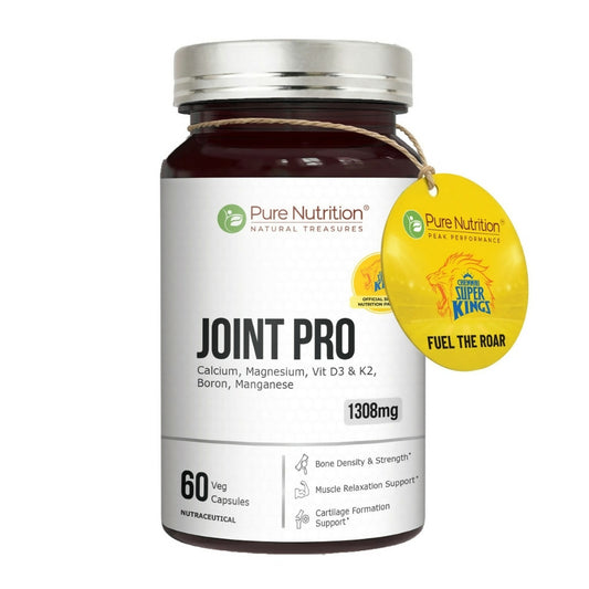 Pure Nutrition Joint Pro (1308mg), 60 Veg Capsules | Calcium, Magnesium, Vitamin D3 & K2, Boron & Manganese | Supports Joint, Bone & Cartilage Health