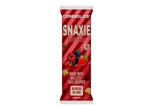 Corebolics Snaxie Fruit Bar | Made with Millets & Rice Crispies | 4g Protein