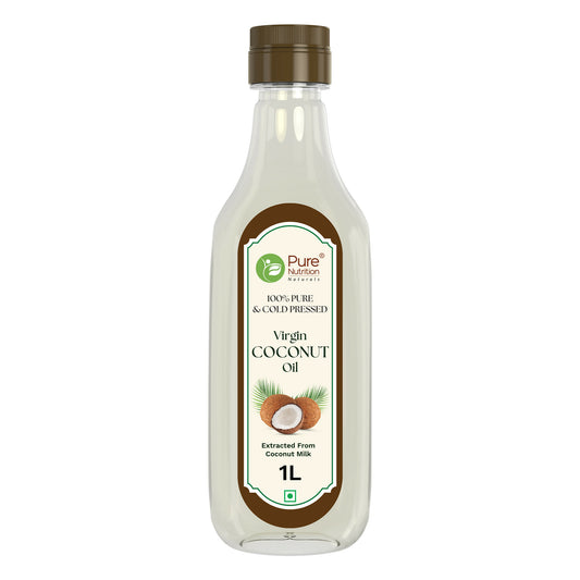 Pure Nutrition Cold-Pressed Virgin Coconut Oil - 1L | 100% Natural & Pure | Ideal for Cooking, Baby Massage, Hair & Skin Care | Supports Hair Growth & Skin Hydration