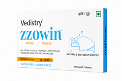 Vedistry® ZZOWIN Nutra Tablets | 5mg Melatonin, Magnesium & Tagar | Natural & Safe Sleep Support | Non-Habit Forming | 30 Tablets