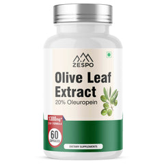 Zespo Olive Leaf Extract 1300mg 20% Oleuropein with Hydroxytyrosol - 60 Capsules